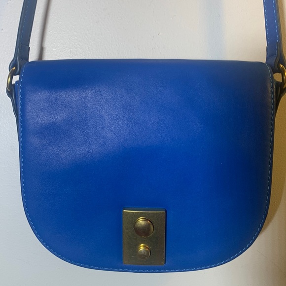 J. Crew Bags Jcrew Bright Blue Genuine Leather Small Crossbody